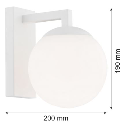 Argon 3733 - Sieninė lempa ASPEN 1xE27/15W/230V balta