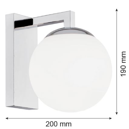 Argon 3735 - Sieninė lempa ASPEN 1xE27/15W/230V blizgus chromas