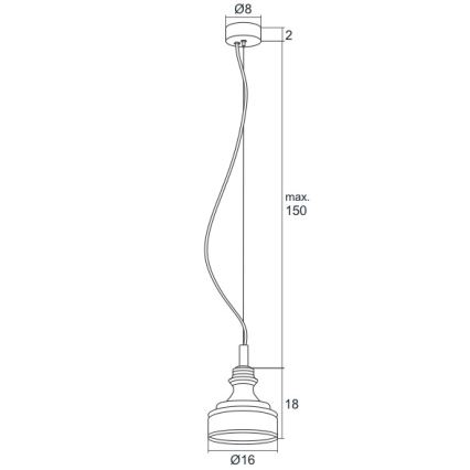 Argon 3795 - LED sietynas, kabinamas ant virvės TULUZA LED/5W/230V