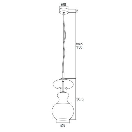 Argon 3800 - LED sietynas, kabinamas ant virvės MODENA LED/8W/230V