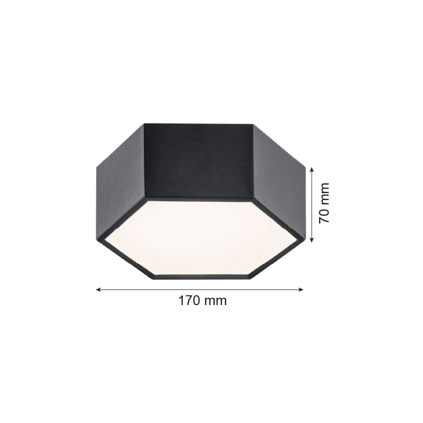 Argon 3824 - LED Lubinis šviestuvas ARIZONA LED/9W/230V juodas