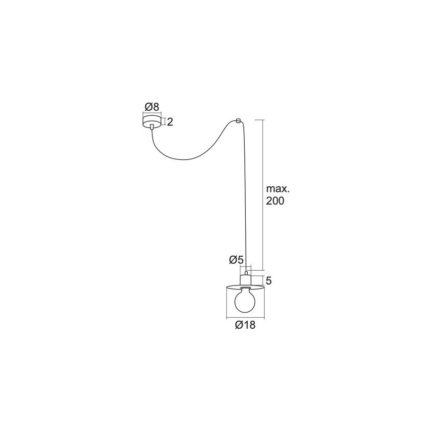 Argon 3834 - Pakabinamas sietynas CORSO 1xE27/15W/230V baltas