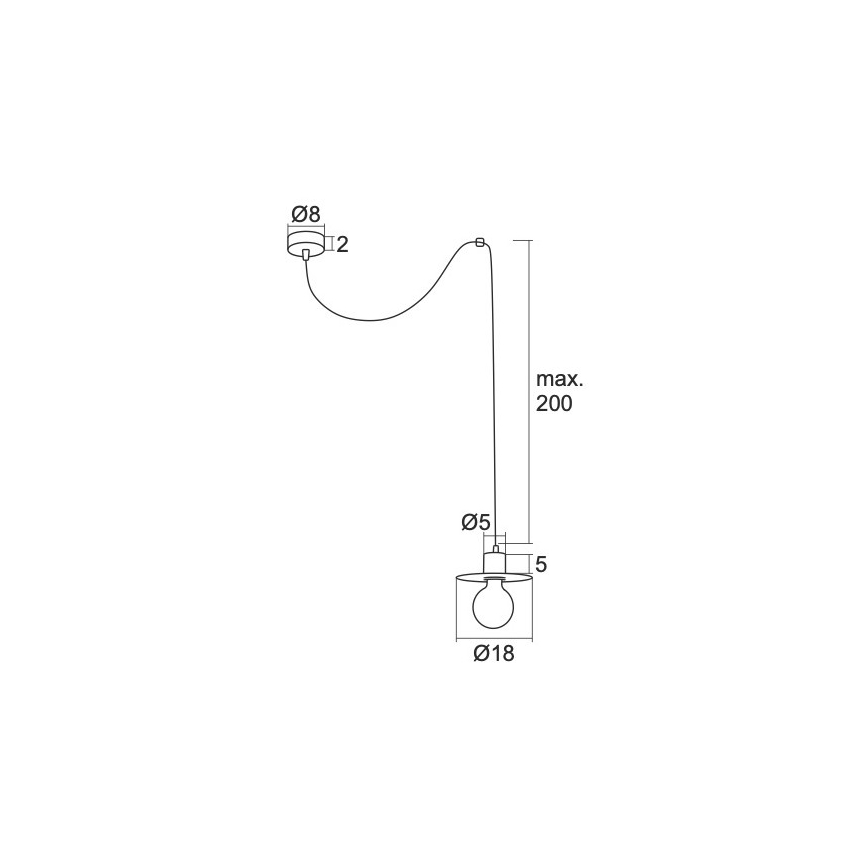 Argon 3835 - Pakabinamas sietynas CORSO 1xE27/15W/230V juodas