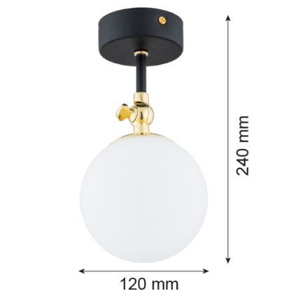 Argon 4003 - Vonios pritvirinamas sietynas LATINA 1xE14/7W/230V IP44 juodas/žalvaris