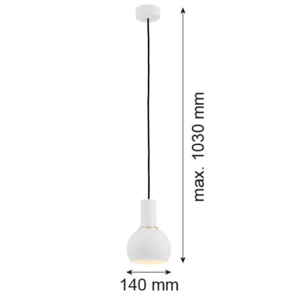 Argon 4215 - Pakabinamas sietynas SINES 1xE27/15W/230V d. 14 cm baltas