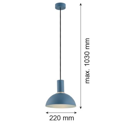 Argon 4221 - Pakabinamas sietynas SINES 1xE27/15W/230V d. 28 cm mėlynas