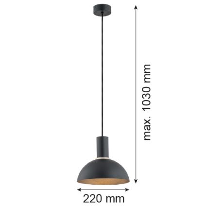 Argon 4222 - Pakabinamas sietynas SINES 1xE27/15W/230V d. 28 cm juodas