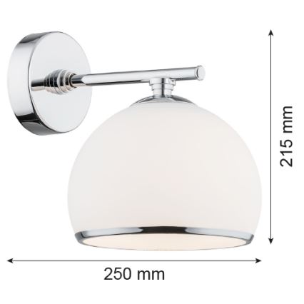 Argon 4254 - Sieninis šviestuvas MARBELLA 1xE27/15W/230V blizgus chromas