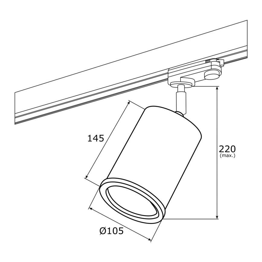 Argon 4303 - Akcentinis šviestuvas bėgių sistemai DELF 1xE27/15W/230V auksas