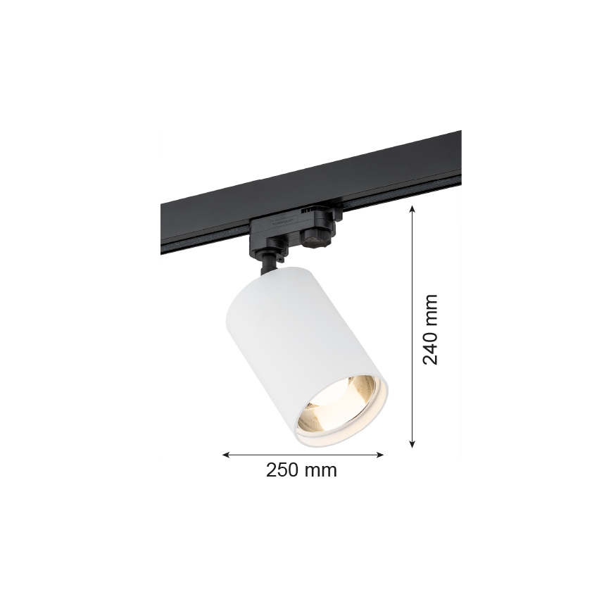 Argon 4305 - Akcentinis šviestuvas bėgių sistemai BERGEN 1xE27/15W/230V baltas