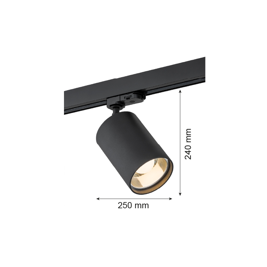 Argon 4306 - Akcentinis šviestuvas bėgių sistemai BERGEN 1xE27/15W/230V juodas