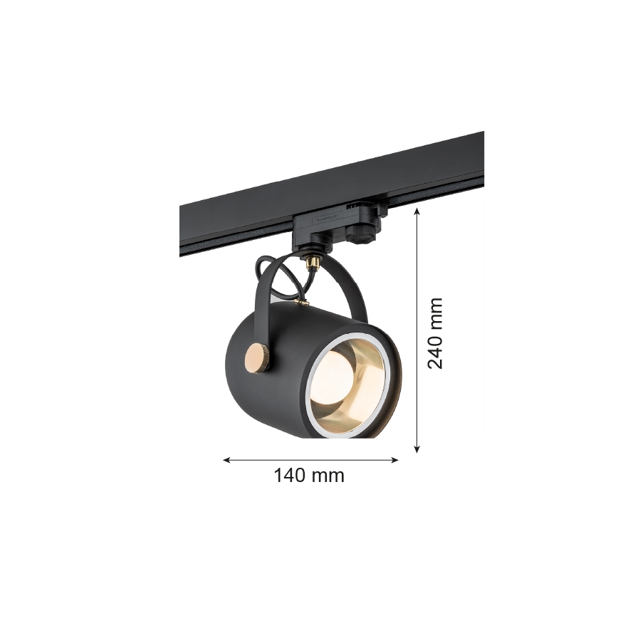 Argon 4311 - Akcentinis šviestuvas bėgių sistemai NET 1xE27/15W/230V juodas