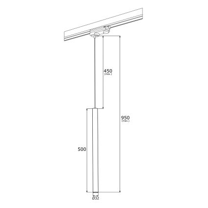 Argon 4319 - LED Pakabinamas sietynas bėgių sistemai ELBRUS LED/4,5W/230V žalvaris