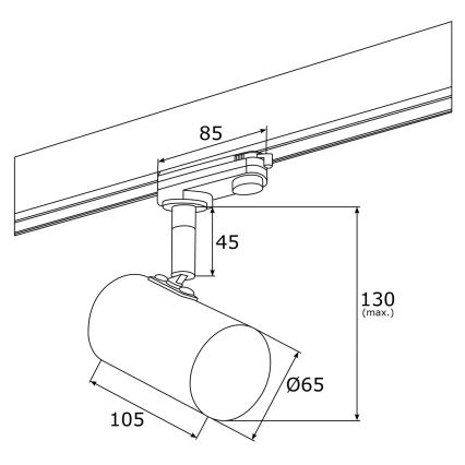 Argon 4323 - LED Akcentinis šviestuvas bėgių sistemai HAGA LED/9W/230V auksinis