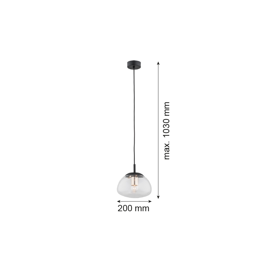 Argon 4331 - Pakabinamas sietynas TRINI 1xE27/15W/230V d. 20 cm juodas