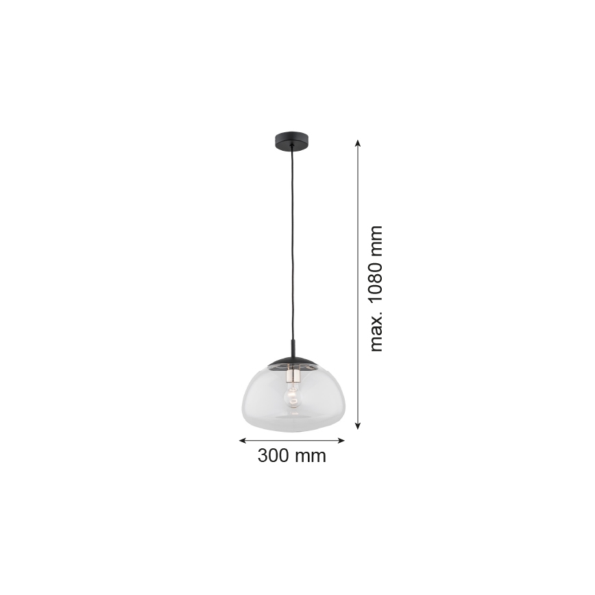 Argon 4332 - Pakabinamas sietynas TRINI 1xE27/15W/230V d. 30 cm juodas