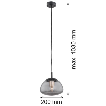 Argon 4333 - Pakabinamas sietynas TRINI 1xE27/15W/230V d. 20 cm juodas