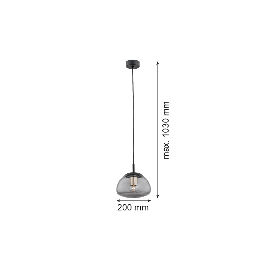 Argon 4333 - Pakabinamas sietynas TRINI 1xE27/15W/230V d. 20 cm juodas