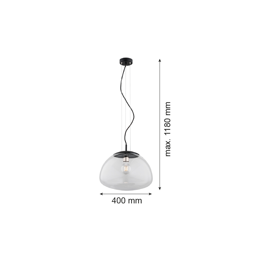 Argon 4351 - Pakabinamas sietynas TRINI 1xE27/15W/230V d. 40 cm juodas