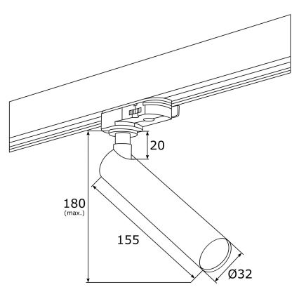 Argon 4353 - LED Akcentinis šviestuvas bėgių sistemai ELBRUS LED/4,5W/230V baltas