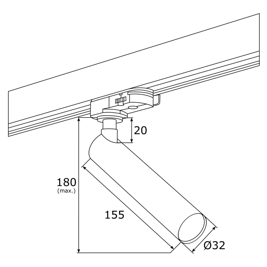 Argon 4355 - LED Akcentinis šviestuvas bėgių sistemai ELBRUS LED/4,5W/230V juodas