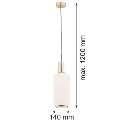 Argon 4356 - Pakabinamas sietynas SAGUNTO 1xE27/15W/230V diametras 14 cm žalvaris