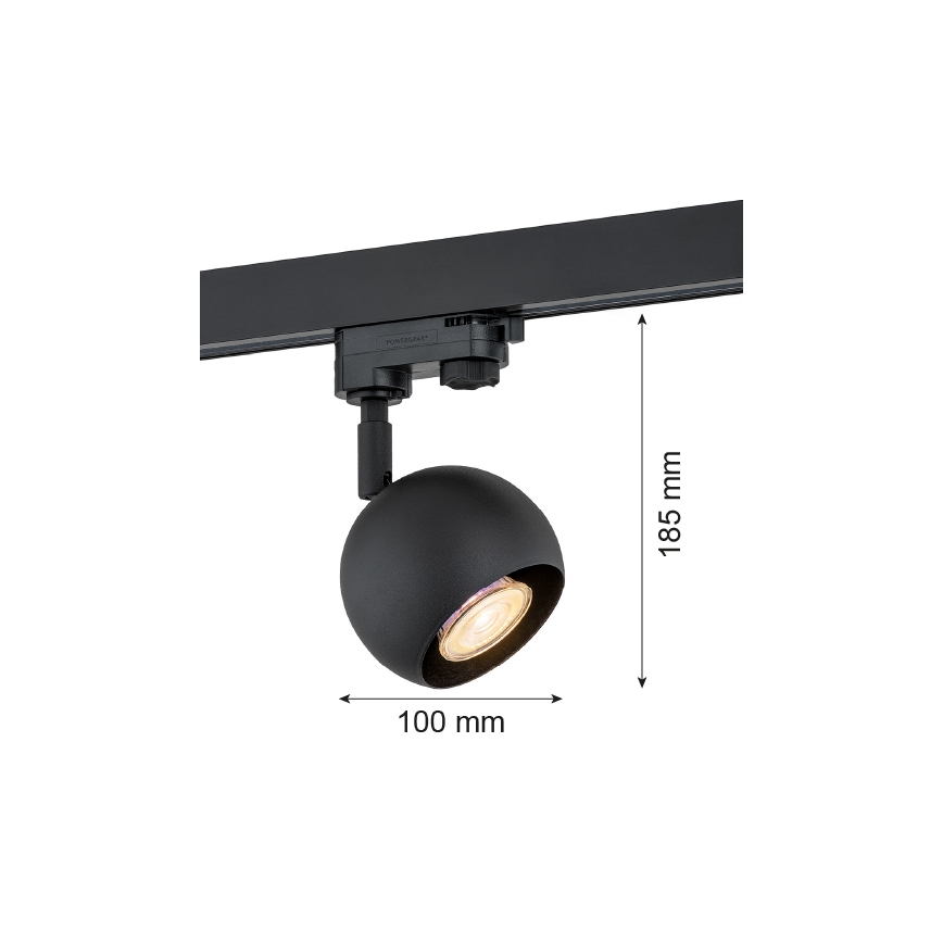 Argon 4379 - Akcentinis šviestuvas bėgių sistemai MURI 1xGU10/5W/230V juodas