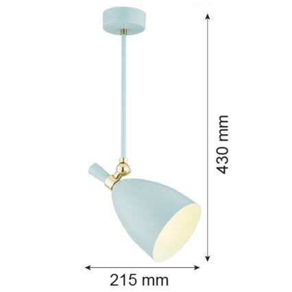 Argon 4685 - Sietynas ant stulpo CHARLOTTE 1xE27/15W/230V mėlynas/aukso