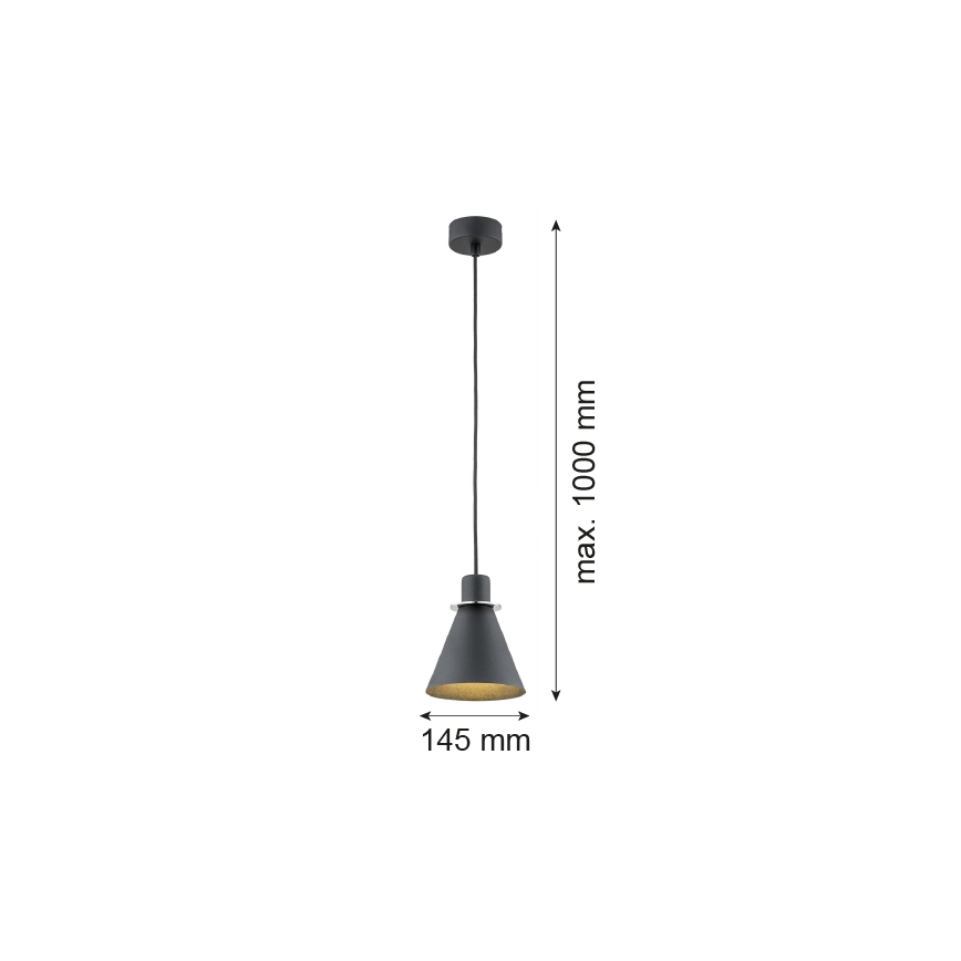 Argon 4688 - Pakabinamas sietynas BEVERLY 1xE27/15W/230V juodas/blizgus chromas