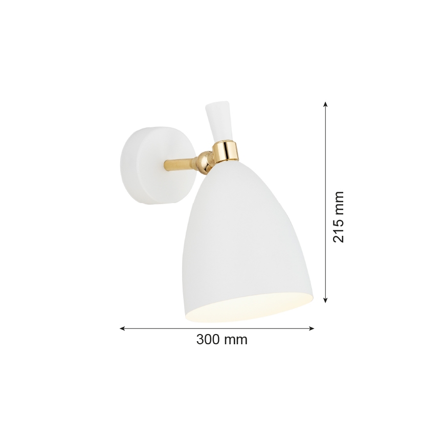 Argon 4699 - Sieninis šviestuvas CHARLOTTE 1xE27/15W/230V balta/aukso