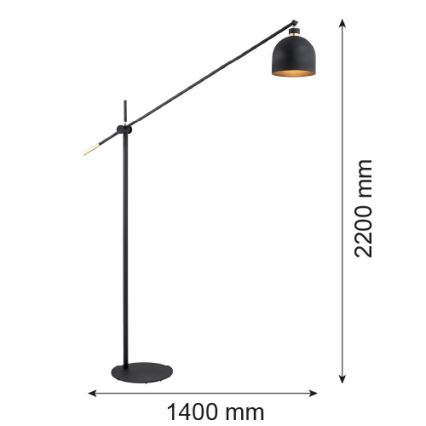 Argon 4735 - Toršeras DETROIT 1xE27/15W/230V juodas