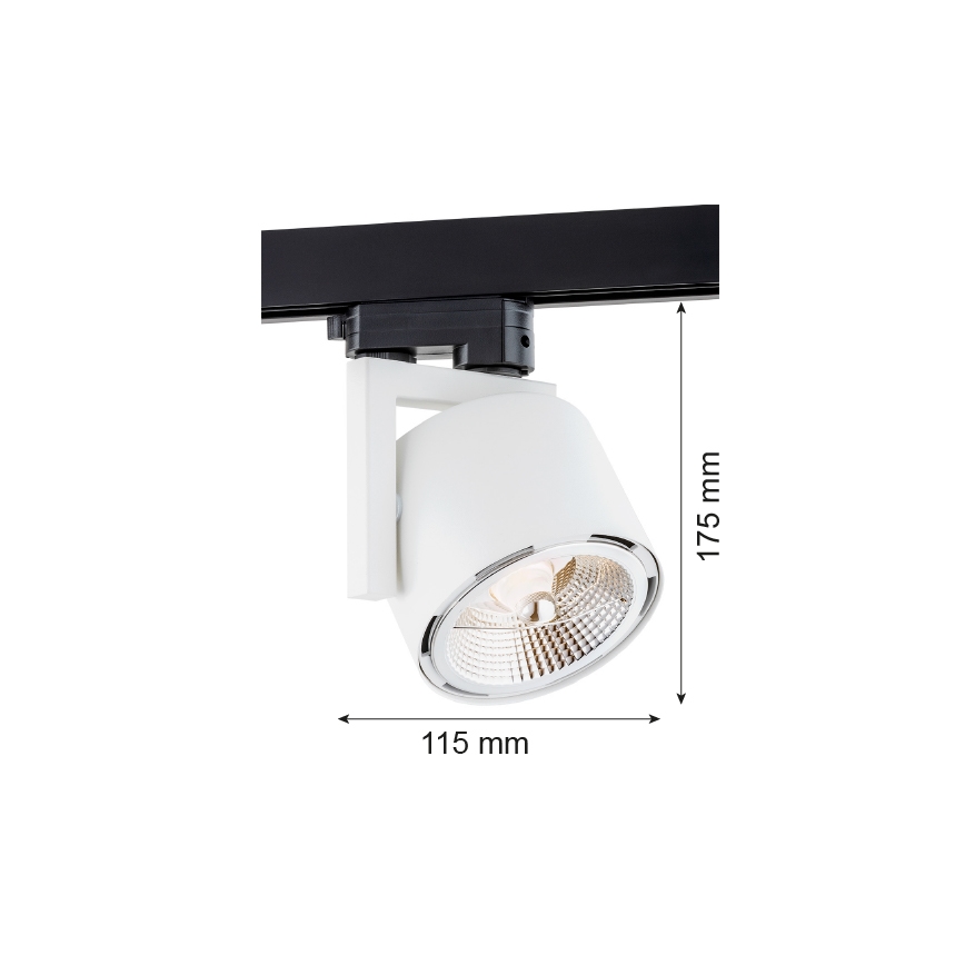 Argon 4750 - Akcentinis šviestuvas bėgių sistemai ALTO 1xGU10-AR111/12W/230V baltas