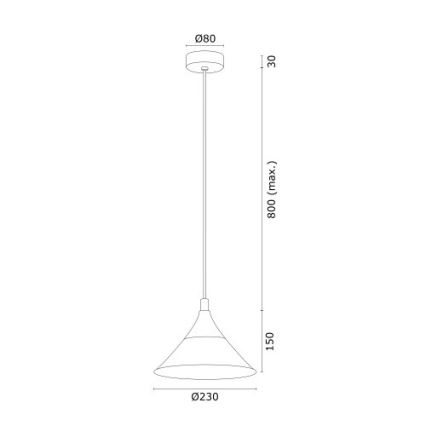 Argon 4903 - Pakabinamas sietynas MASSETO 1xE27/15W/230V juoda/auksinė