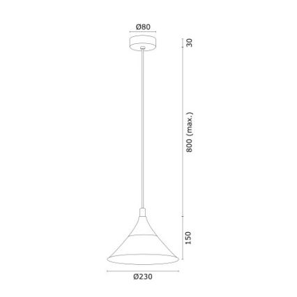 Argon 4903 - Pakabinamas sietynas MASSETO 1xE27/15W/230V juoda/auksinė