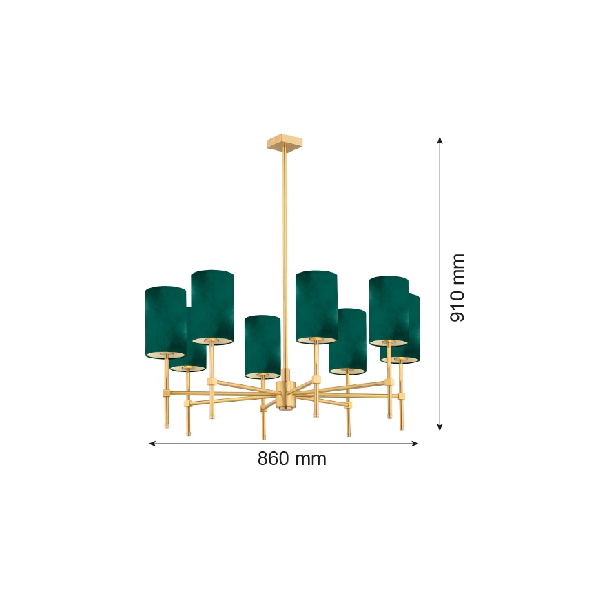 Argon 5055 - Sietynas ant stulpo ABRUZZO 8xE14/7W/230V žalvaris/žalias
