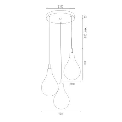 Argon 6105 - Pakabinamas sietynas OAKLAND 3xG9/6W/230V juodas