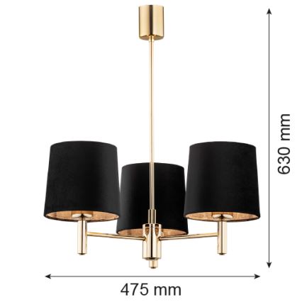 Argon 6111 - Sietynas ant stulpo PONTE 3xE27/15W/230V juodas