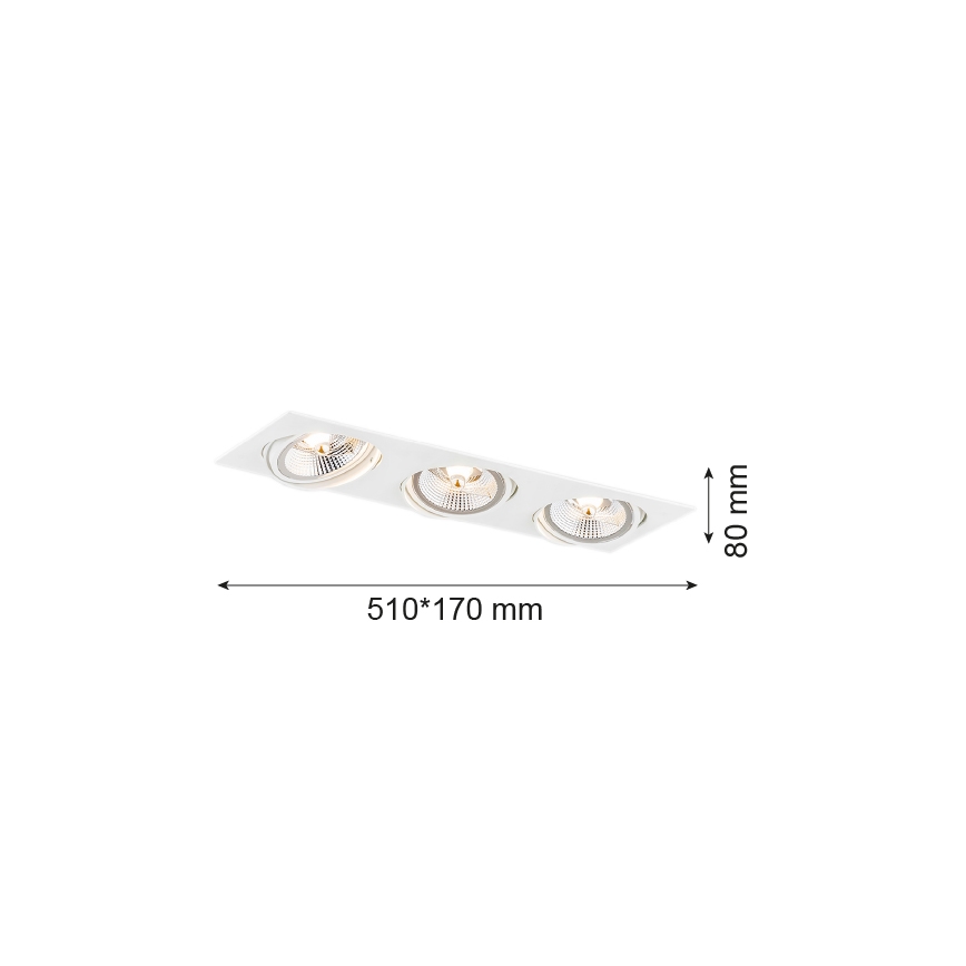 Argon 6115 - Įleidžiamas šviestuvas OLIMP 3xGU10-AR111/12W/230V baltas