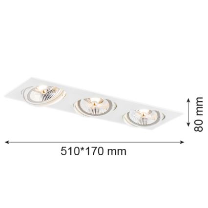 Argon 6115 - Lubinis šviestuvas OLIMP 3xGU10-AR111/12W/230V baltas