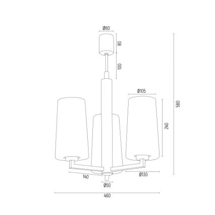 Argon 6143 - Sietynas ant stulpo CAMELOT PLUS 3xE27/15W/230V juoda/balta/auksinė