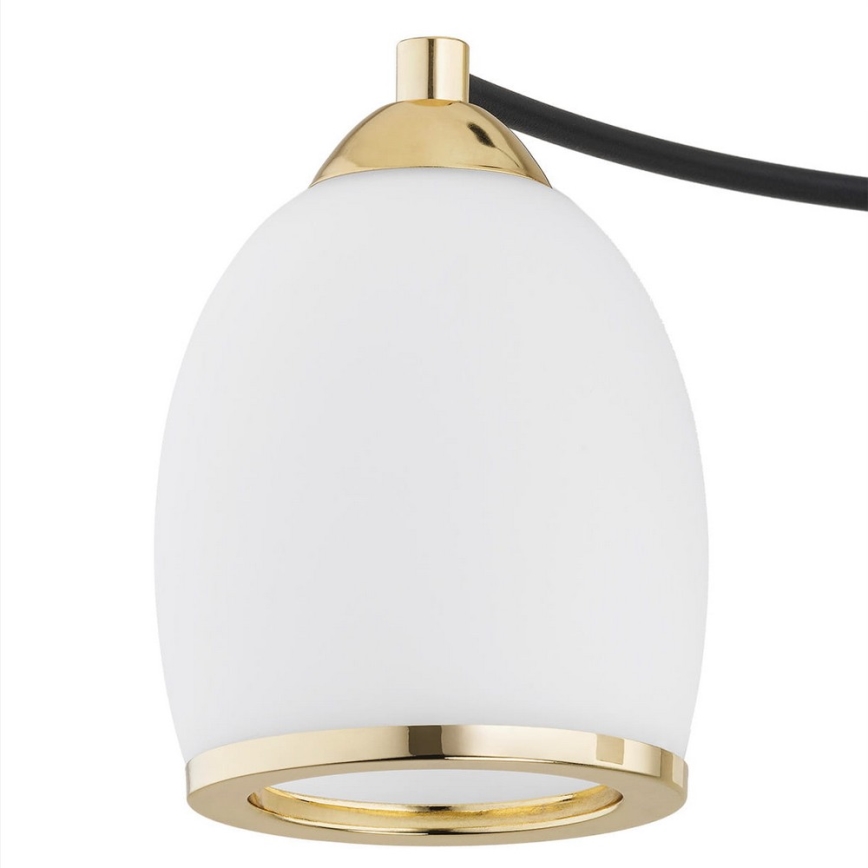 Argon 6144 - Sietynas ant stulpo AVILA PLUS 3xE27/15W/230V juoda/auksinė/balta