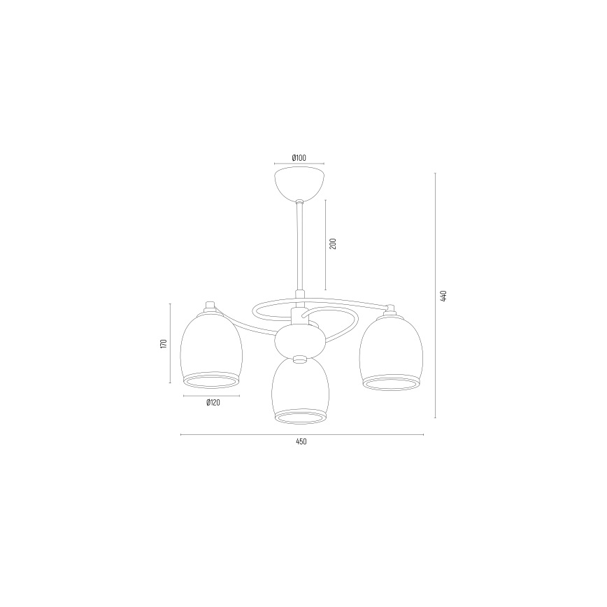 Argon 6144 - Sietynas ant stulpo AVILA PLUS 3xE27/15W/230V juoda/auksinė/balta