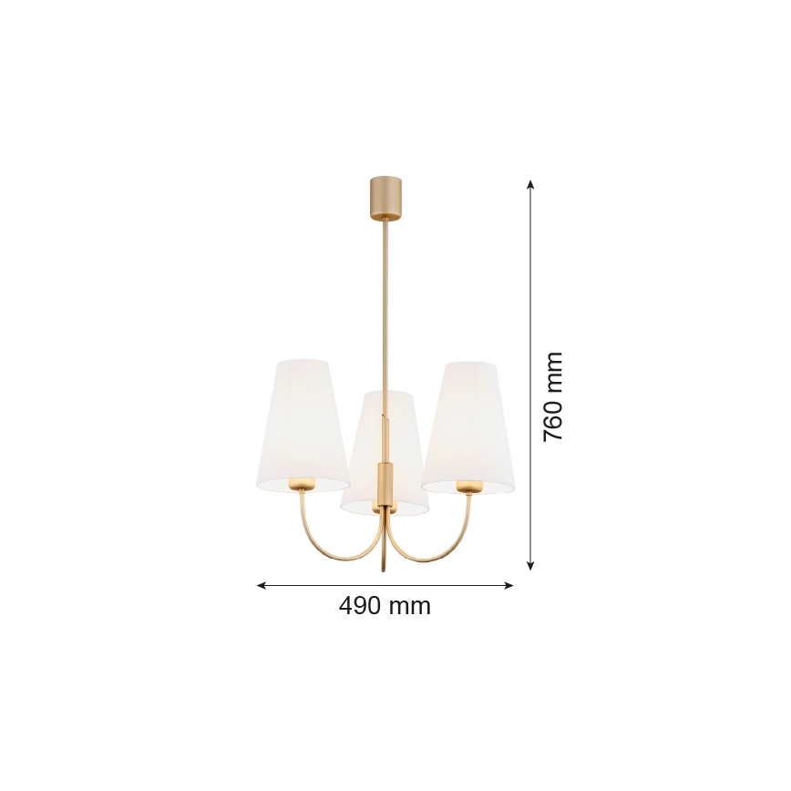 Argon 6267 - Sietynas ant stulpo SAFIANO 3xE27/15W/230V auksas