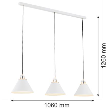 Argon 6291 - Lubinis šviestuvas FABIO 3xE14/7W/230V alabasteris balta