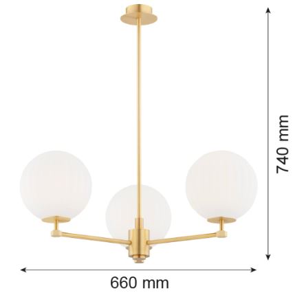 Argon 6307 - Sietynas ant stulpo PALOMA 3xE14/7W/230V auksas/balta