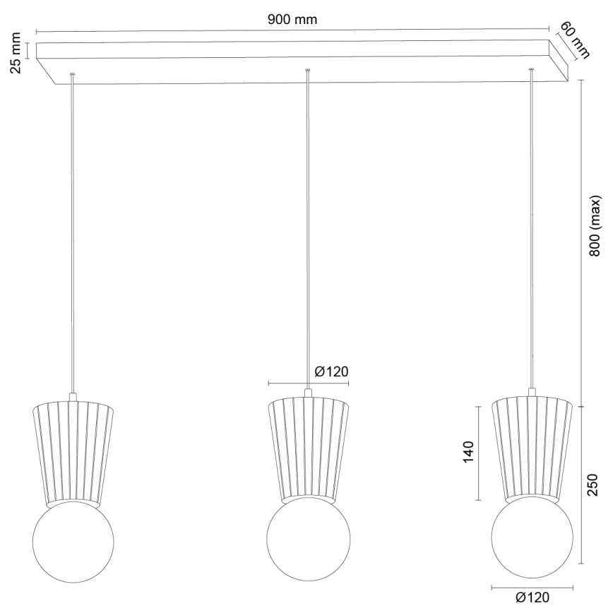 Argon 6357 - Pakabinamas vonios šviestuvas ant laido VOLANTE 3xG9/6W/230V IP44 smėlio spalvos
