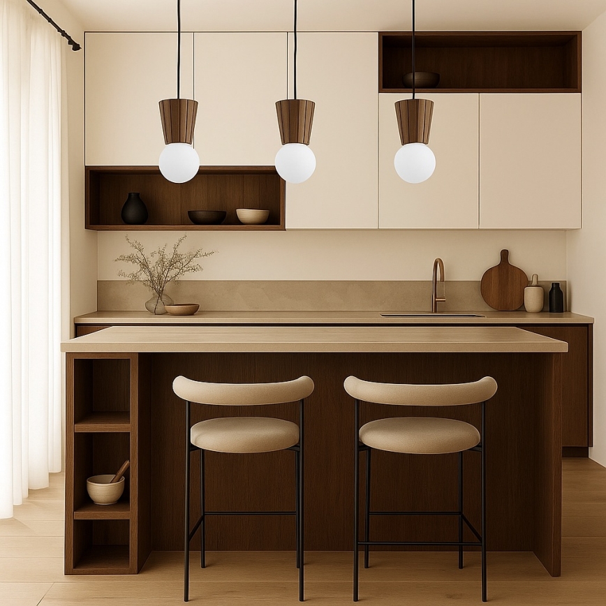 Argon 6358 - pakabinamas vonios kambario šviestuvas VOLANTE ant laido 3xG9/6W/230V IP44, rudos spalvos