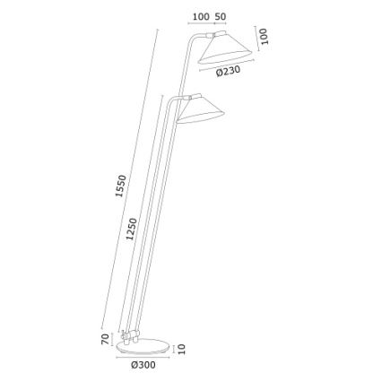 Argon 7074 - Toršeras GABIAN 2xE27/15W/230V balta