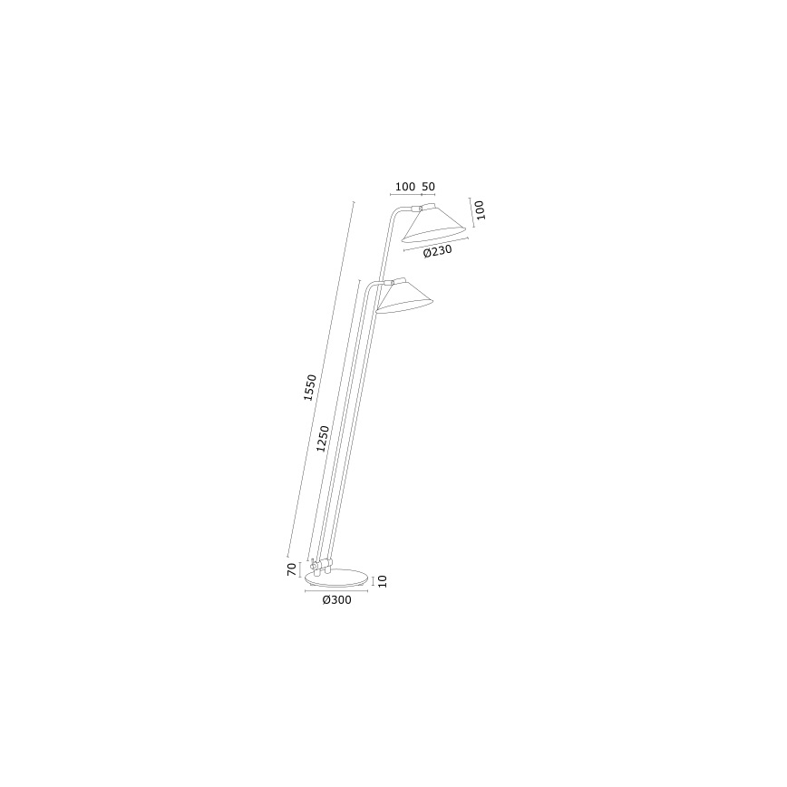 Argon 7074 - Toršeras GABIAN 2xE27/15W/230V balta