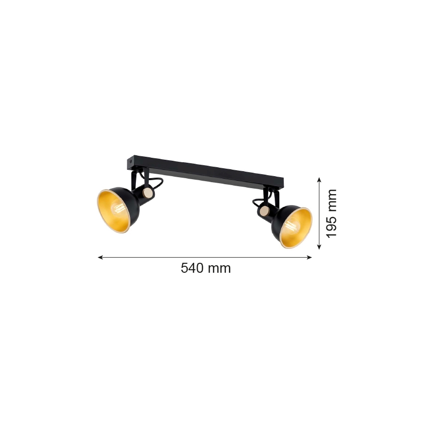 Argon 7142 - Akcentinis šviestuvas LENORA 2xE14/7W/230V juodas